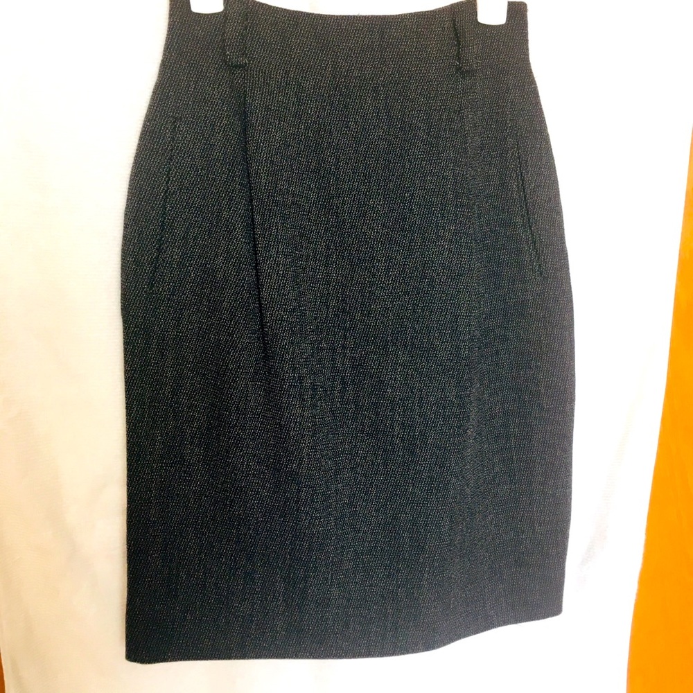 Linda Allard for Ellen Tracy dark gray  wool pencil skirt sz 4